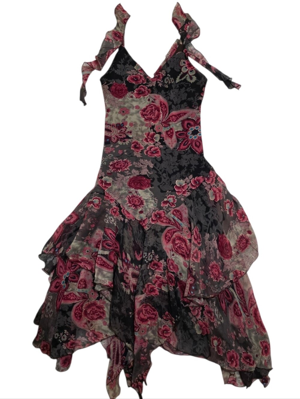 Bosebelking beautiful stunning silk floral multicolor layered beaded sequin euro